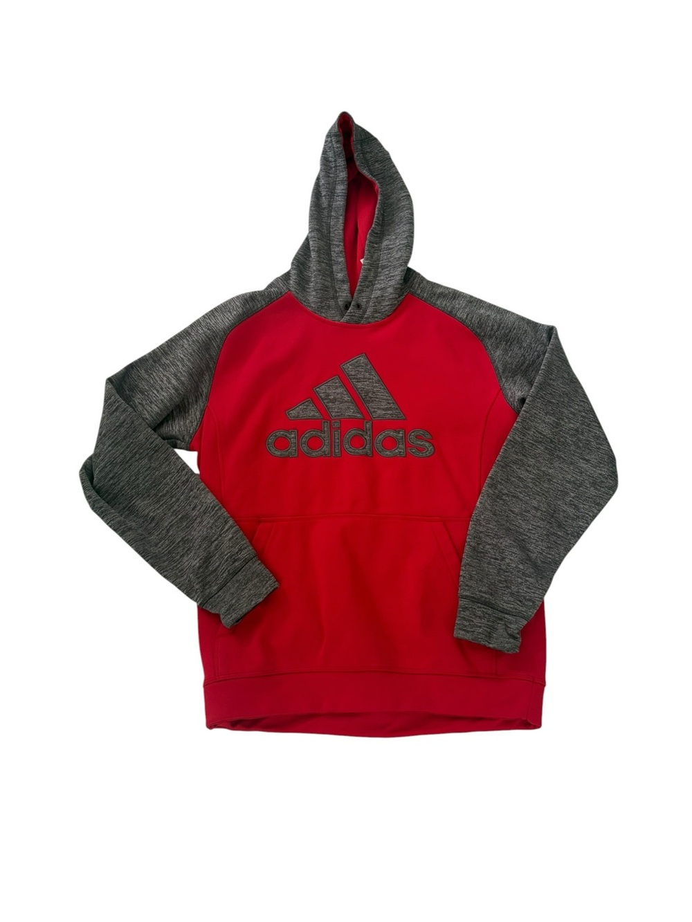 adidas Climawarm Adult Red & Gray Logo Pullover Hoodie size M